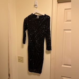 Sequin and mesh dress.
